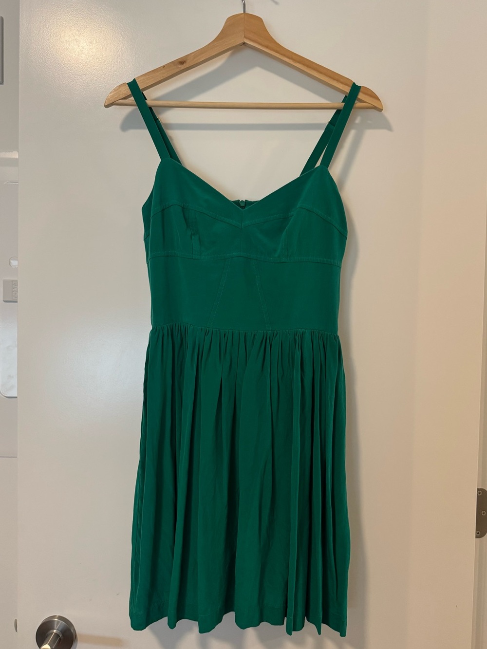 Amanda Uprichard 100% Silk Emerald Green Dress – Size M